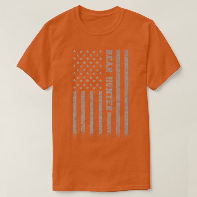Bear Hunter American Flag Premium 239  T-Shirt (Design Front)