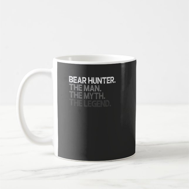 Bear Hunter Hunting The Man Legend Coffee Mug (Left)