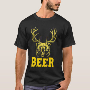 Bear Hunting Beer Lover Funny Deer Bear Hunter Hun T-Shirt