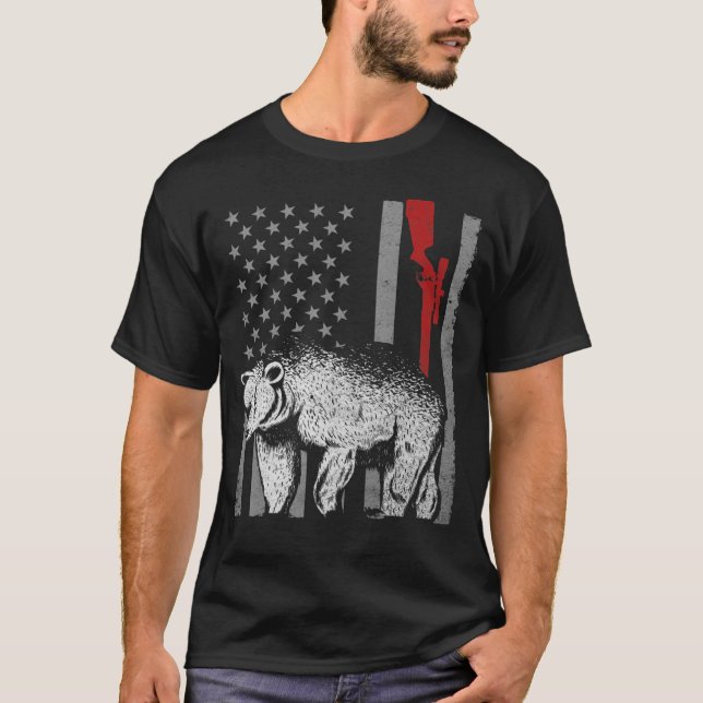 Bear Hunting Us Hunter T-Shirt (Front)