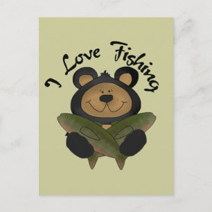 Bear I Love Fishing Tshirts and Gifts Postcard