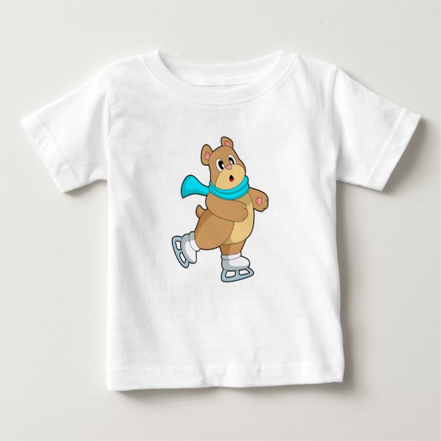 Bear Ice skating Ice skates Baby T-Shirt (Front)