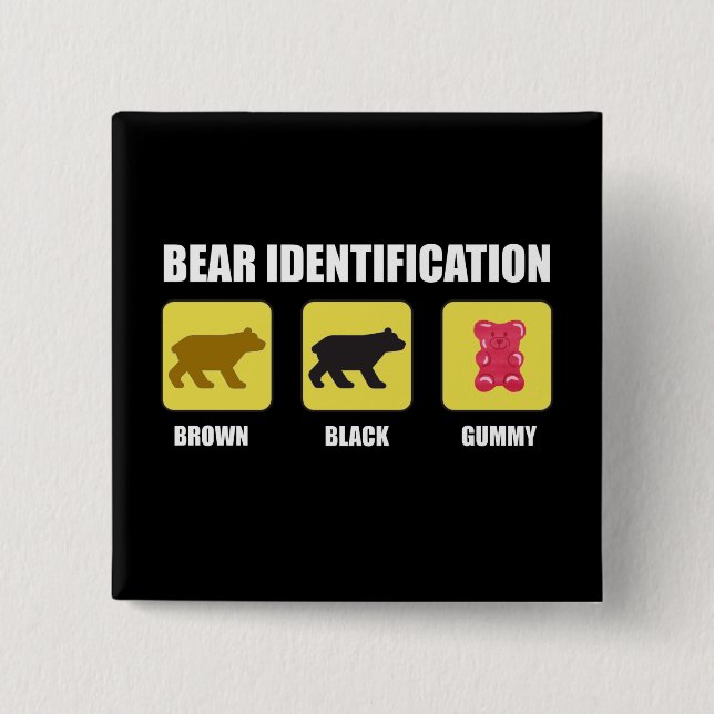Bear Identification Funny 15 Cm Square Badge (Front)