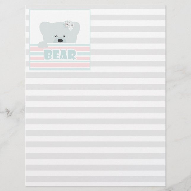 Bear illustration kids childish print (Front)