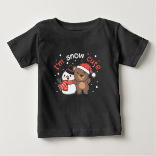 Bear I'm Snow Cute Snowman Snow Pun Baby T-Shirt