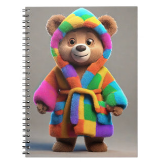 Bear in a colourful robe notebook