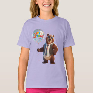 Bear in a Tie, Happy Birthday, by Natasha Us T-Shirt