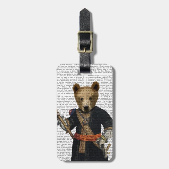 Bear in Blue Robes 2 Luggage Tag (Front Vertical)