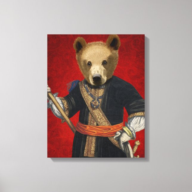 Bear in Blue Robes Canvas Print (Front)