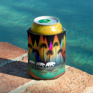 Bear In Forest Modern Mountains Can Cooler