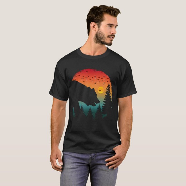 Bear In Forest Vintage T-Shirt (Front Full)
