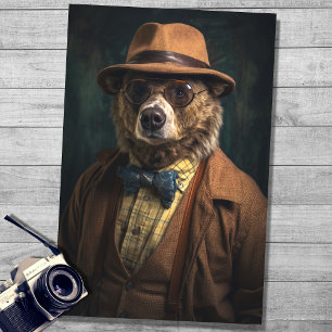 Bear in Gentleman's Clothing 1 Decoupage Paper