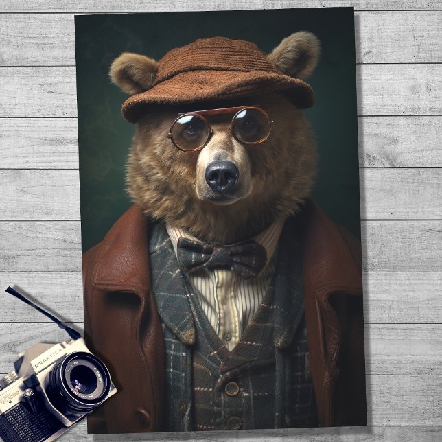 Bear in Gentleman's Clothing 2 Decoupage Paper (Creator Uploaded)