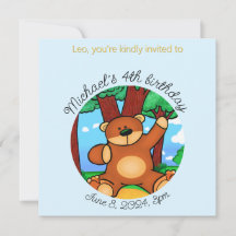 Bear in grassland birthday 