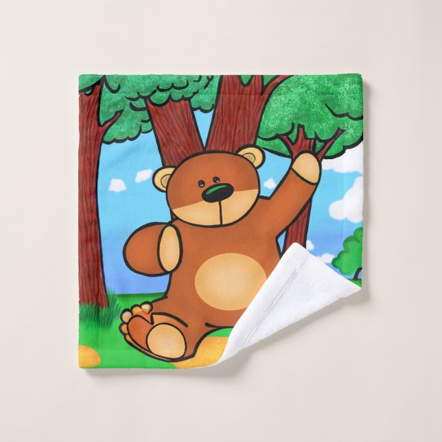 Bear in grassland wash cloth (Wash Cloth)