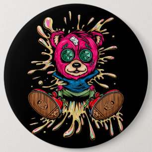 Bear In Honey 6 Cm Round Badge