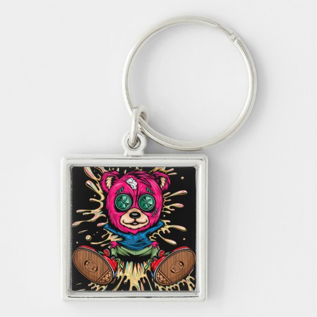 Bear In Honey Key Ring (Front)