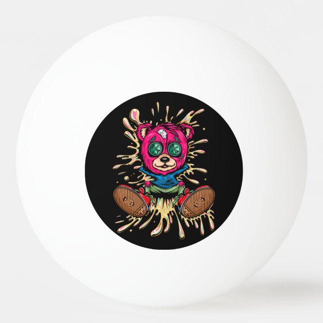 Bear In Honey Ping Pong Ball (Front)