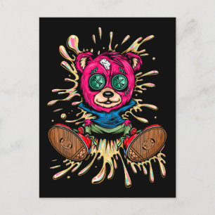 Bear In Honey Postcard