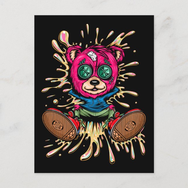 Bear In Honey Postcard (Front)