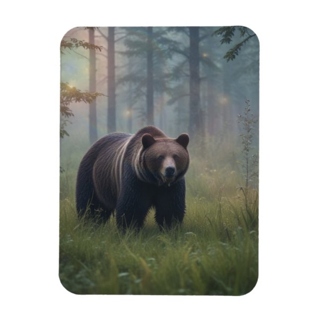 Bear in Magical Forest Magnet (Vertical)