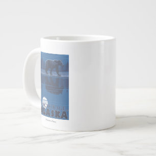 Bear in Moonlight - Anchorage, Alaska Large Coffee Mug