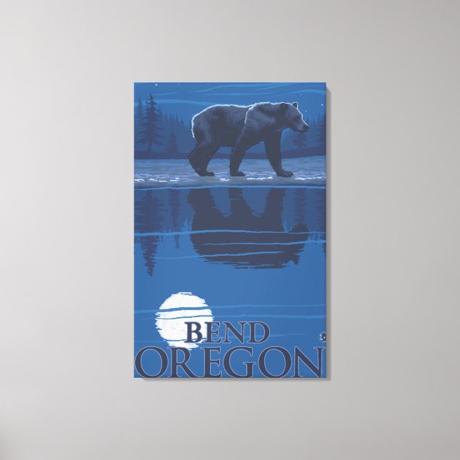 Bear in Moonlight - Bend, Oregon Canvas Print (Front)