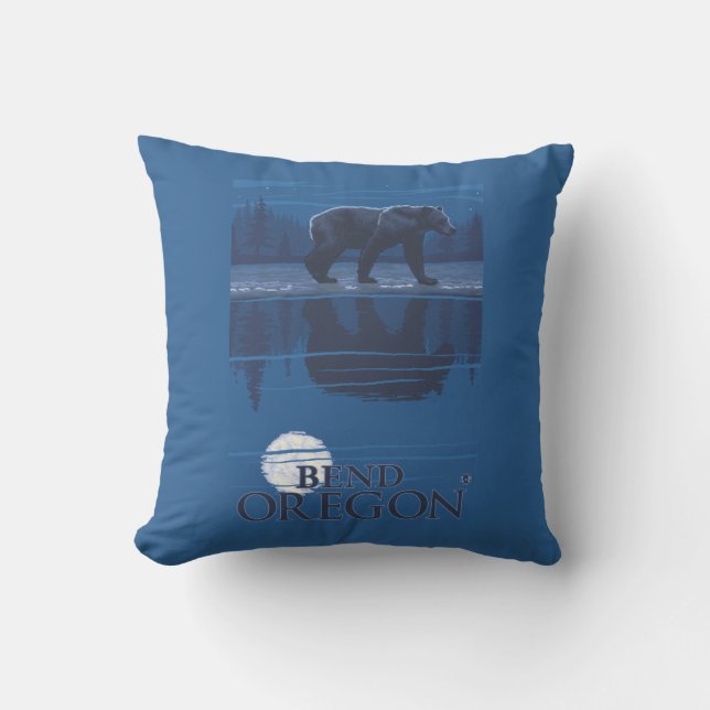 Bear in Moonlight - Bend, Oregon Cushion (Front)