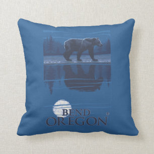 Bear in Moonlight - Bend, Oregon Cushion