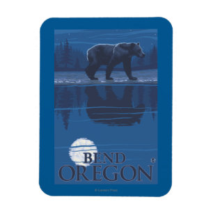 Bear in Moonlight - Bend, Oregon Magnet