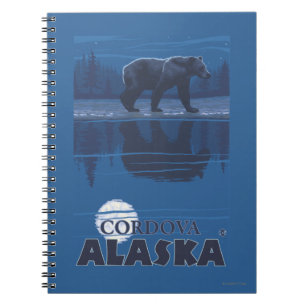 Bear in Moonlight - Cordova, Alaska Spiral Notebook