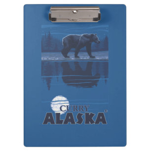 Bear in Moonlight - Curry, Alaska Clipboard