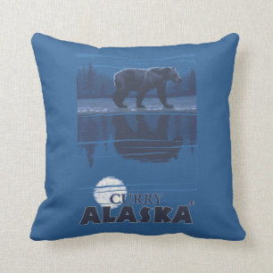 Bear in Moonlight - Curry, Alaska Cushion
