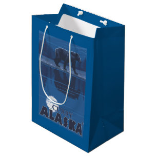 Bear in Moonlight - Curry, Alaska Medium Gift Bag