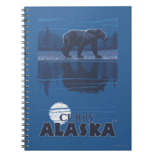 Bear in Moonlight - Curry, Alaska Spiral Notebook