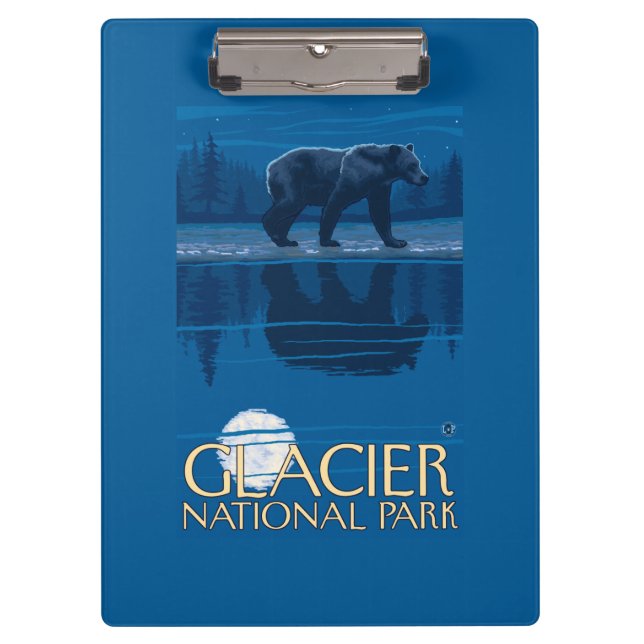 Bear in Moonlight - Glacier National Park, MT Clipboard (Front)