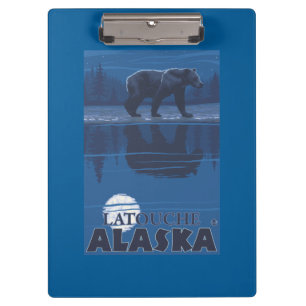 Bear in Moonlight - Latouche, Alaska Clipboard
