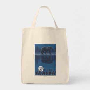 Bear in Moonlight - Latouche, Alaska Tote Bag