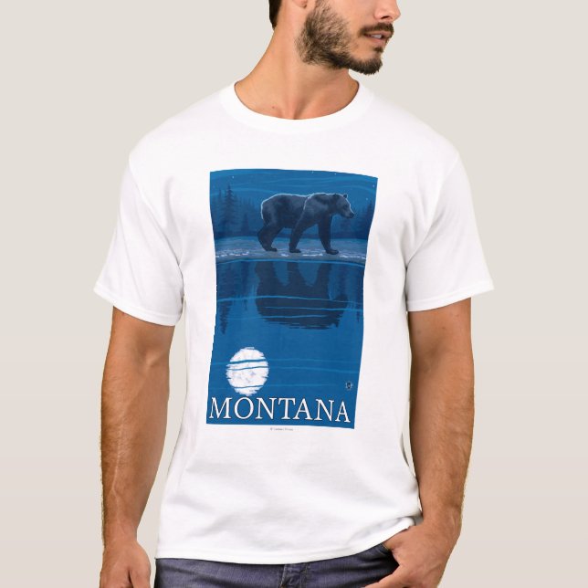 Bear in Moonlight - Montana T-Shirt (Front)