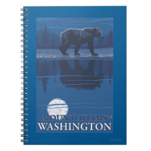 Bear in Moonlight - Mount Adams, Washington Spiral Notebook