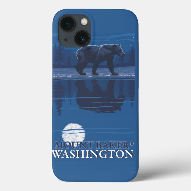 Bear in Moonlight - Mount Baker, Washington Case-Mate iPhone Case (Back)