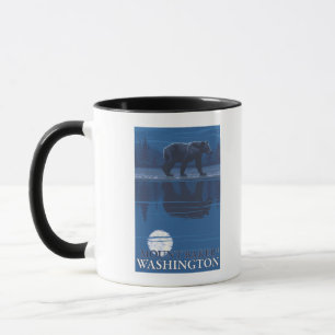 Bear in Moonlight - Mount Baker, Washington Mug