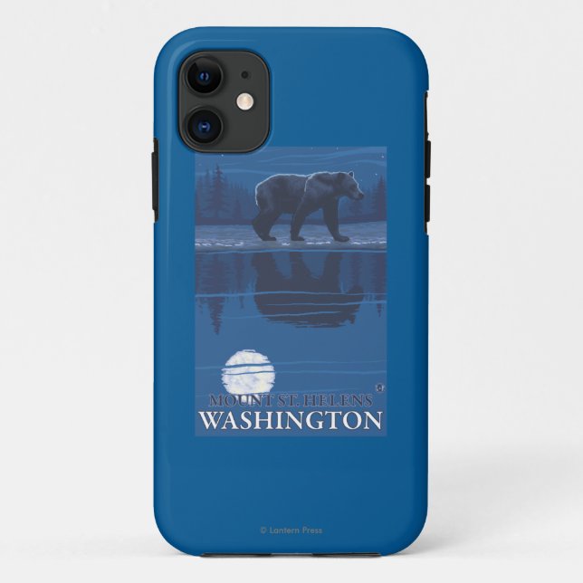 Bear in Moonlight - Mount St. Helens, Case-Mate iPhone Case (Back)