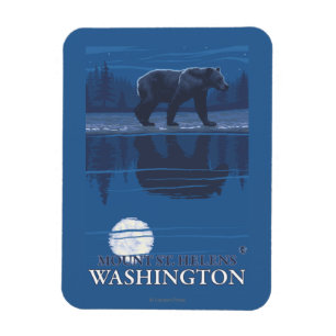 Bear in Moonlight - Mount St. Helens, Magnet