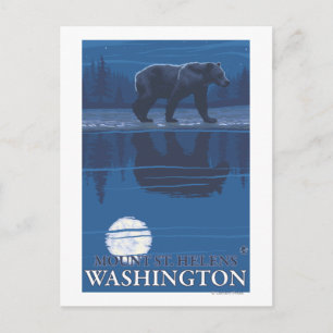 Bear in Moonlight - Mount St. Helens, Postcard