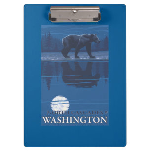 Bear in Moonlight - North Cascades, Washington Clipboard
