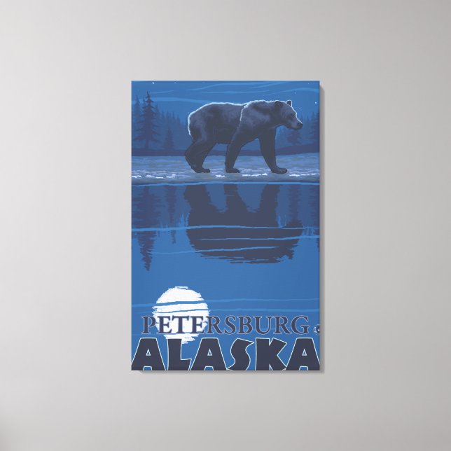 Bear in Moonlight - Petersburg, Alaska Canvas Print (Front)
