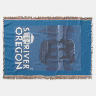 Bear in Moonlight - Sun River, Oregon Throw Blanket