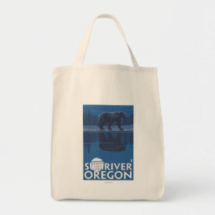 Bear in Moonlight - Sun River, Oregon Tote Bag