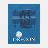 Bear in Moonlight- Vintage Travel Poster